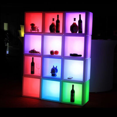 ถังน้ํา LED สี่เหลี่ยมพลาสติกแบบกันน้ําที่สามารถชาร์จใหม่ได้ สําหรับบาร์
