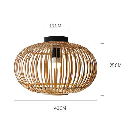 ติดเงาหลอดไฟ Wicker ที่กําหนดเอง สําหรับเพดานทางเดินภายใน