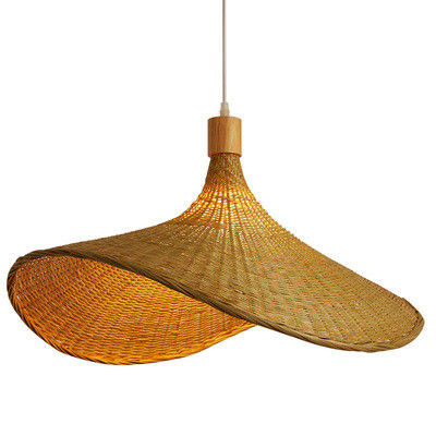สร้างสรรค์ แร็ตตาน Pendant ไฟใหญ่หมวกสลามสไตล์ 3500K สีขาวอบอุ่น CCT
