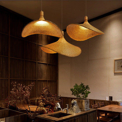 สร้างสรรค์ แร็ตตาน Pendant ไฟใหญ่หมวกสลามสไตล์ 3500K สีขาวอบอุ่น CCT