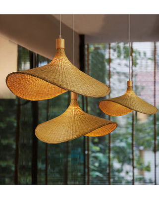 สร้างสรรค์ แร็ตตาน Pendant ไฟใหญ่หมวกสลามสไตล์ 3500K สีขาวอบอุ่น CCT