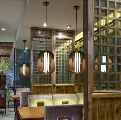 Nodic Rattan Pendant Light Chandelier Switch Control สําหรับตกแต่งบ้าน