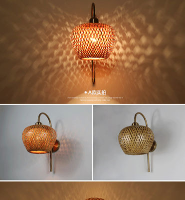 E27 LED แสงกําแพงไม้ยางสแตนซ์ 3500K สําหรับห้องนอน ห้องน้ํา
