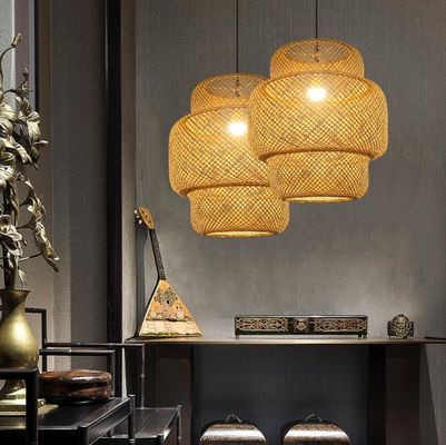 3500K วงกลมไม้ยางผสมแสง LED วงกลมแสง Rattan OEM ODM