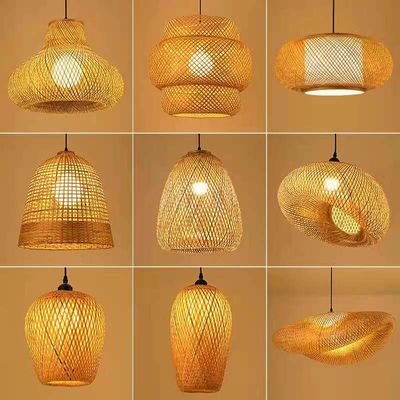 มือทํา Wicker Rattan Pendant Chandelier 150 องศา การควบคุมการปรับมุมรัง
