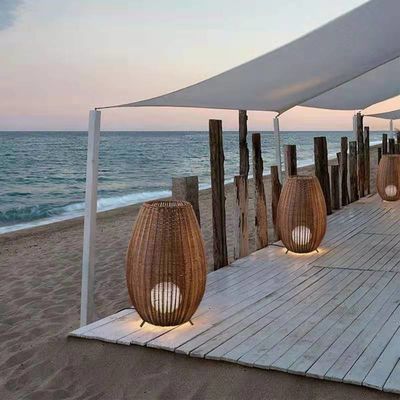 มือทํา Wicker Rattan Pendant Chandelier 150 องศา การควบคุมการปรับมุมรัง
