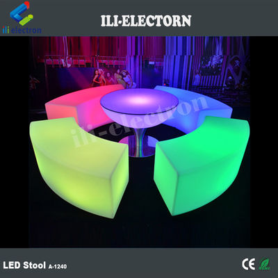 PE พลาสติกสว่างเก้าอี้สวนสีขาว LED บุญ