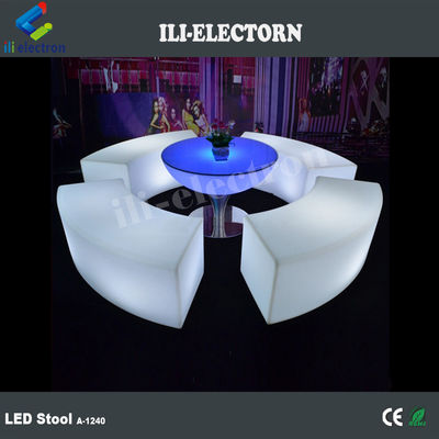 PE พลาสติกสว่างเก้าอี้สวนสีขาว LED บุญ