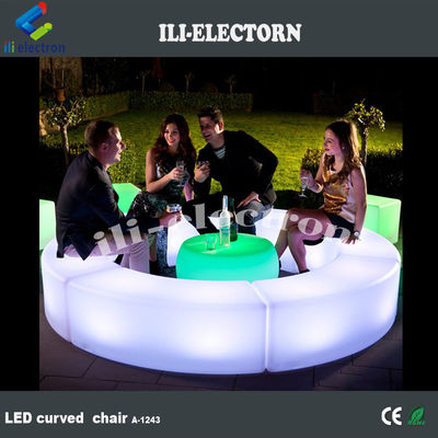 PE พลาสติกสว่างเก้าอี้สวนสีขาว LED บุญ