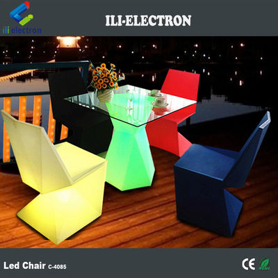 เก้าอี้ไฟ LED พลาสติกที่กําหนดสี