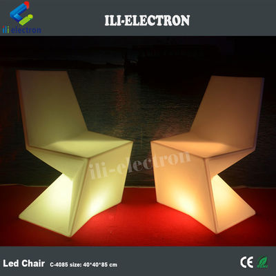 เก้าอี้ไฟ LED พลาสติกที่กําหนดสี