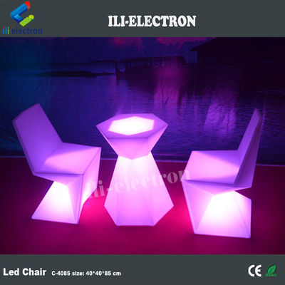 เก้าอี้ไฟ LED พลาสติกที่กําหนดสี