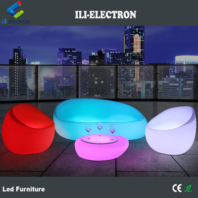 กันน้ําเปลี่ยนสีพลาสติก Led โต๊ะชาเก้าอี้ชุด