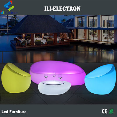 กันน้ําเปลี่ยนสีพลาสติก Led โต๊ะชาเก้าอี้ชุด