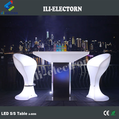 โต๊ะนั่งเล่น LED สี่เหลี่ยมพลาสติก RGB ระยะไกล