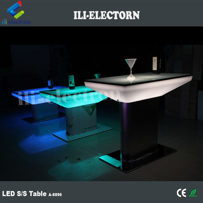 โต๊ะนั่งเล่น LED สี่เหลี่ยมพลาสติก RGB ระยะไกล