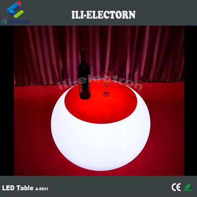 พลาสติกชาร์จใหม่ โต๊ะกาแฟกลม LED ไฟขึ้น