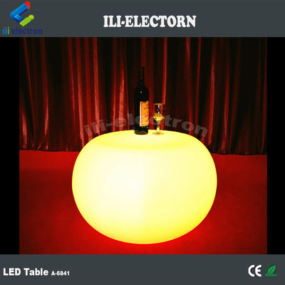 พลาสติกชาร์จใหม่ โต๊ะกาแฟกลม LED ไฟขึ้น