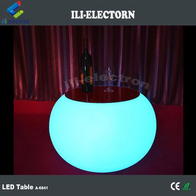 พลาสติกชาร์จใหม่ โต๊ะกาแฟกลม LED ไฟขึ้น