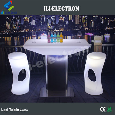โต๊ะอาหาร LED สี่เหลี่ยมพลาสติกที่เปลี่ยนสี