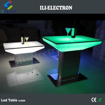 โต๊ะอาหาร LED สี่เหลี่ยมพลาสติกที่เปลี่ยนสี