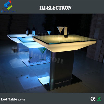 โต๊ะอาหาร LED สี่เหลี่ยมพลาสติกที่เปลี่ยนสี