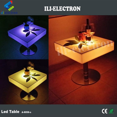 LED สี่เหลี่ยมพาณิชย์ ไฟขึ้น โต๊ะค็อกเทล สามารถชาร์จใหม่ได้ด้วยสแตนเลส