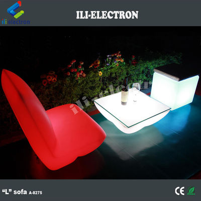 โซฟาเก้าอี้พลาสติกหรู LED รูปทรง L