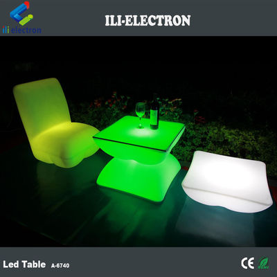 โต๊ะบาร์ LED สี่เหลี่ยมที่สามารถชาร์จใหม่ได้ พร้อมรีโมทคอนโทรล / โต๊ะกลางแจ้งโรแมนติก