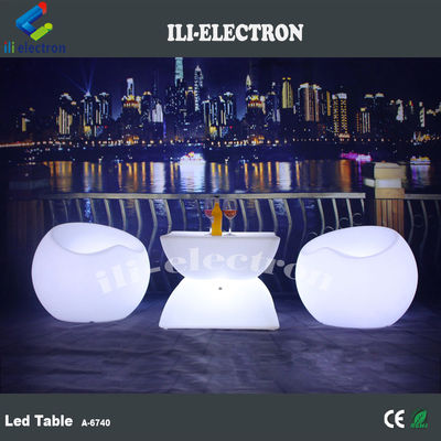 โต๊ะบาร์ LED สี่เหลี่ยมที่สามารถชาร์จใหม่ได้ พร้อมรีโมทคอนโทรล / โต๊ะกลางแจ้งโรแมนติก