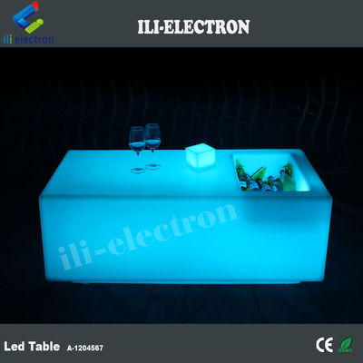 โต๊ะบาร์แบบไร้สาย PE พลาสติก LED แบบพิเศษ พร้อมถังน้ําแข็ง/ถังเย็น
