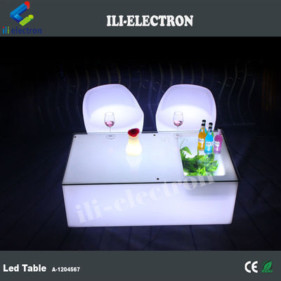 โต๊ะบาร์แบบไร้สาย PE พลาสติก LED แบบพิเศษ พร้อมถังน้ําแข็ง/ถังเย็น