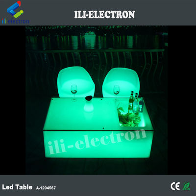 โต๊ะบาร์แบบไร้สาย PE พลาสติก LED แบบพิเศษ พร้อมถังน้ําแข็ง/ถังเย็น