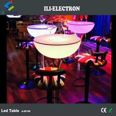 ขายร้อนโรงงานข้อเสนอตรง โปรแกรมหมุน โปรแกรมพลาสติก LED โต๊ะบาร์ด้วยเหล็กไร้ขัด