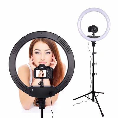 8&quot; 10&quot; 12&quot; สตูดิโอการถ่ายภาพ ชุดวงแหวนแสง LEDวงแหวนแสง 1200 LM