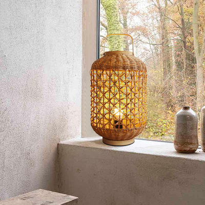 Retro Hemp Rope Rattan สายดวงไฟผสมสําหรับห้องนั่งเล่น ห้องนอน