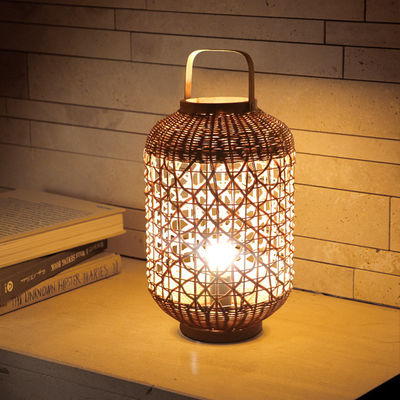 Retro Hemp Rope Rattan สายดวงไฟผสมสําหรับห้องนั่งเล่น ห้องนอน