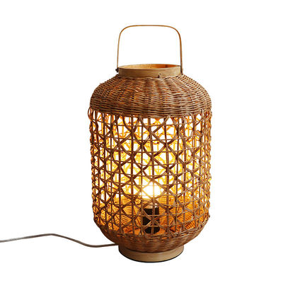 Retro Hemp Rope Rattan สายดวงไฟผสมสําหรับห้องนั่งเล่น ห้องนอน