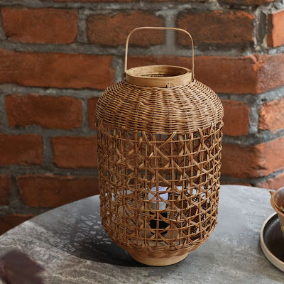 Retro Hemp Rope Rattan สายดวงไฟผสมสําหรับห้องนั่งเล่น ห้องนอน