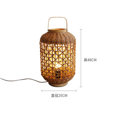 Retro Hemp Rope Rattan สายดวงไฟผสมสําหรับห้องนั่งเล่น ห้องนอน