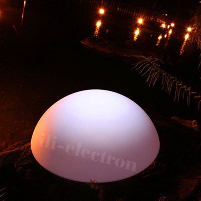 พลาสติก LED เปลี่ยนสี โคมไฟลูกบอลกันน้ํา รูปทรงครึ่งกลม สําหรับตกแต่งสวน