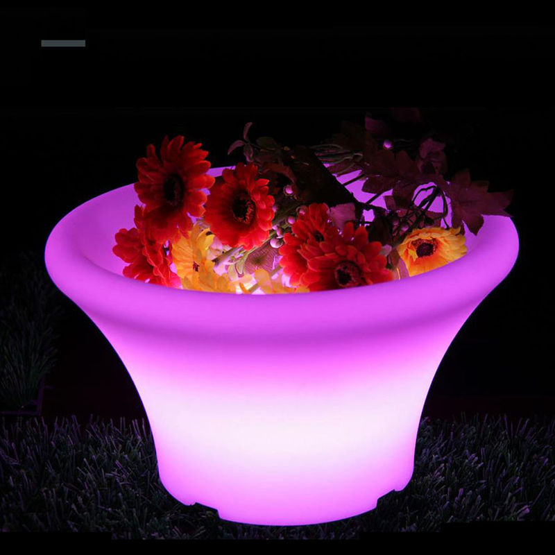 PE พลาสติก 16 สี เปลี่ยนแปลงตกแต่งคริสต์มาส LED แสงดอกไม้ถัง Remote Control Multifunctional