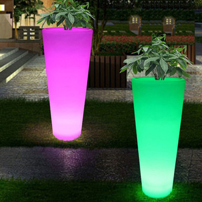 การควบคุมระยะไกล การเปลี่ยนสี Led Flower Pot สําหรับร้านขายเครื่องดื่ม
