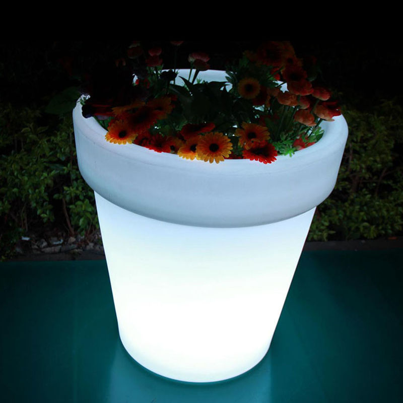 เครื่องปลูกแสง LED ที่ใช้ชาร์จใหม่ เครื่องปลูกแสงกลางแจ้งกลมเปลี่ยนสี