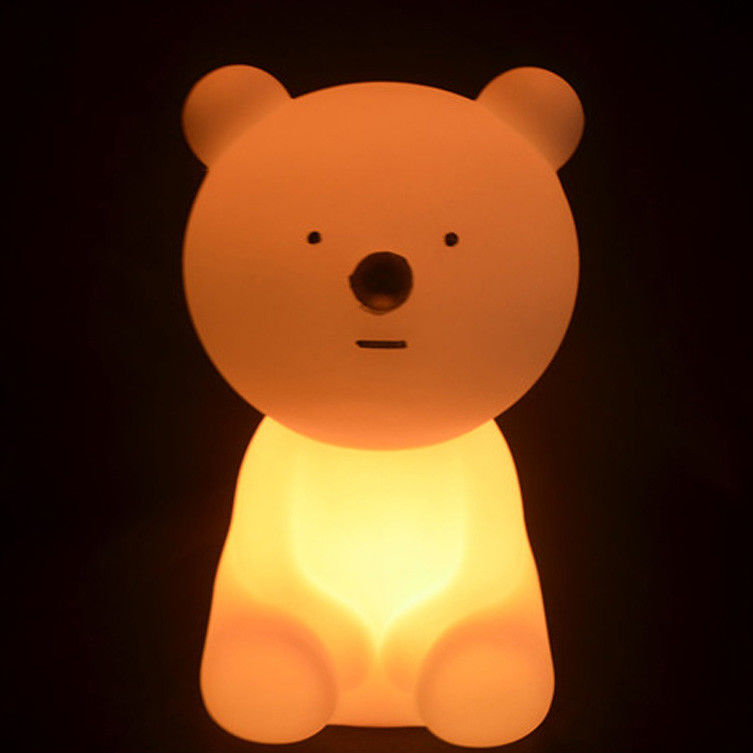 เปลี่ยนสี โต๊ะพลาสติกแบบชาร์จได้ น่ารัก แสงหมี LED