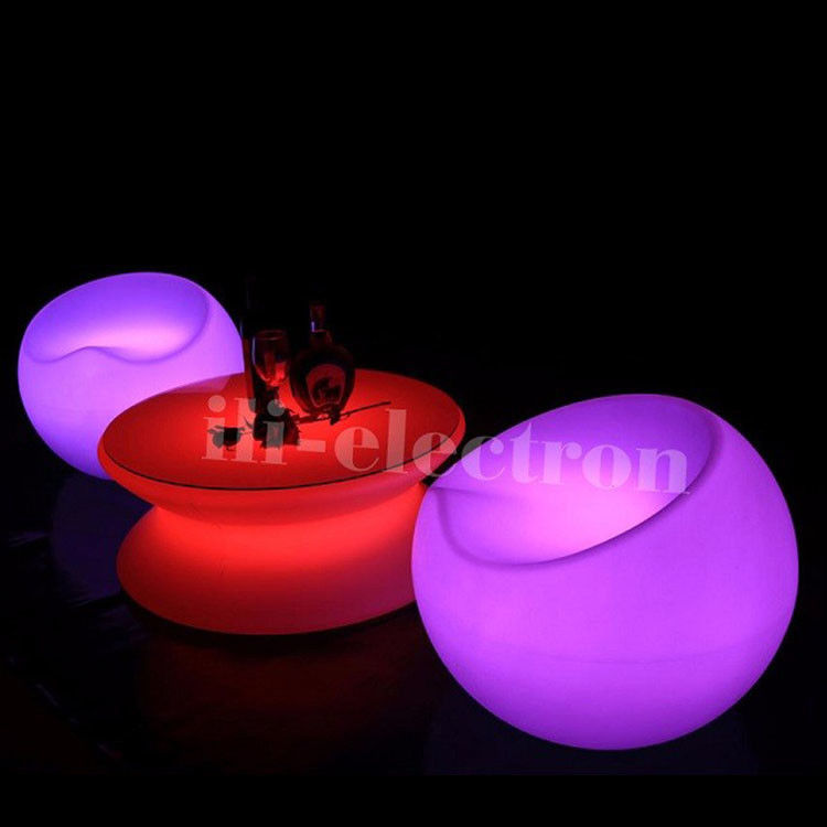โต๊ะกาแฟแสงสว่างหลายสีเปลี่ยนกลางแจ้ง LED