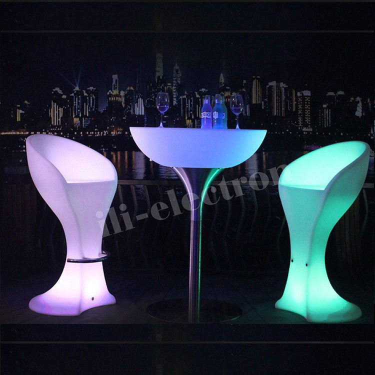 โต๊ะบาร์ LED พลาสติก PE แบบทรงสไตล์ สามารถชาร์จได้